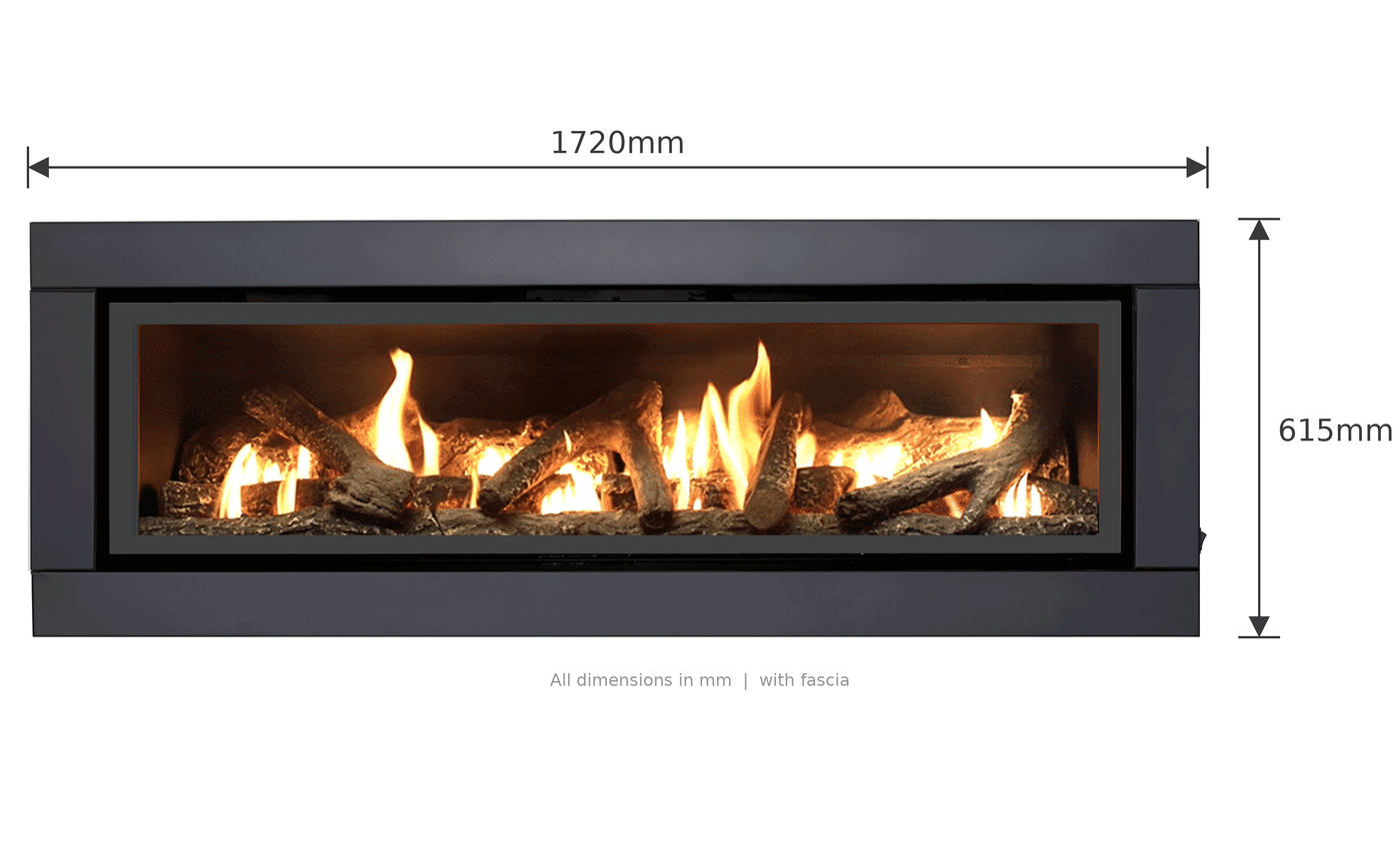 Illusion Luminar 6000 dimensions, 1720mm wide by 615mm high with fascia