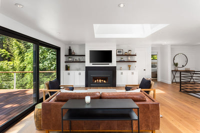 Azura 3.0 in an open plan living room with deck views