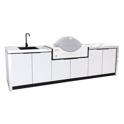 Weber Family Q cabinetry package white marble
