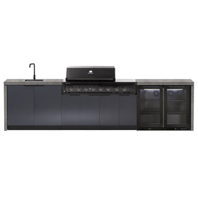 Nova 6-Burner outdoor kitchen with porcelain benchtop cadet grey