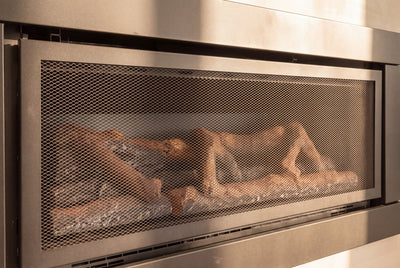 Illusion Mystique 8000L in our Rosebery showroom, wide format screened firebox